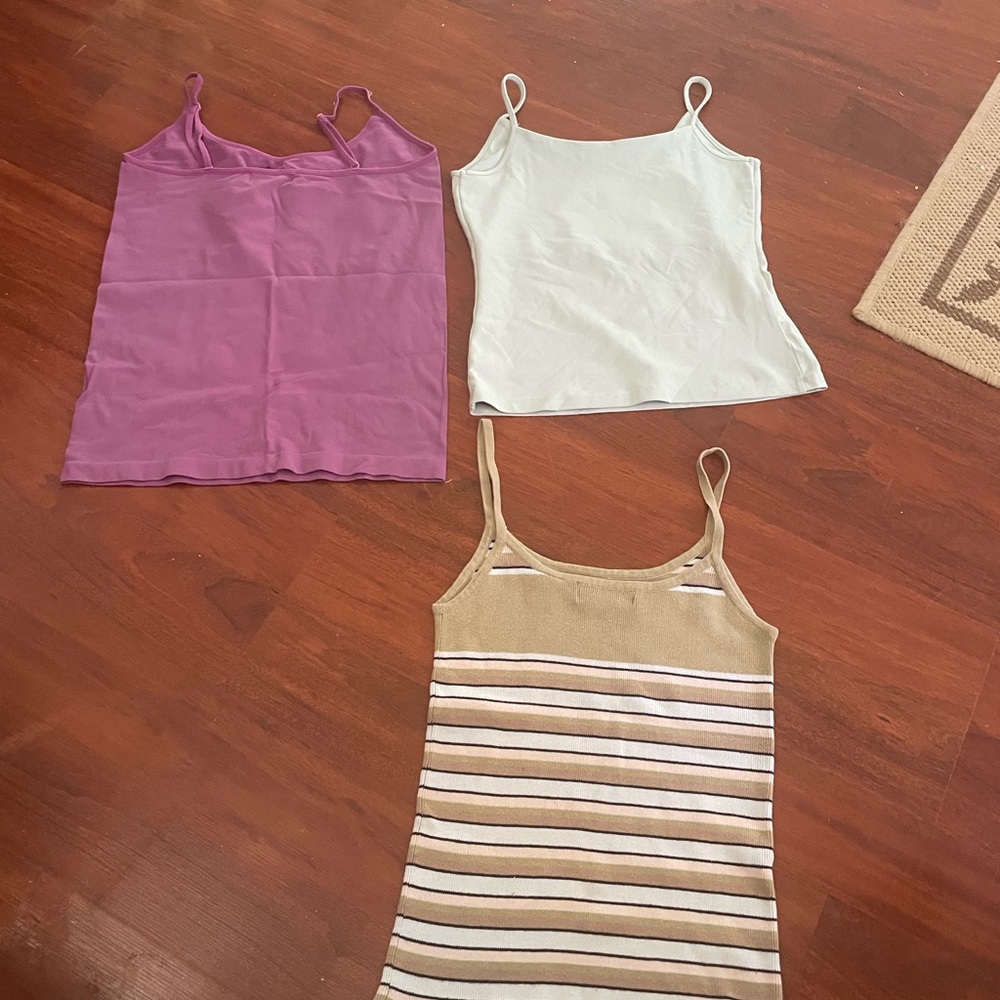 Express Bleus Attention camisole camis set of 3 purple mint green tan size small - Picture 5 of 15